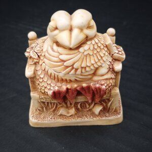 Vtg Harmony Kingdom Treasure Box Figurine, Beak to Beak #TJLB Lovebirds, England